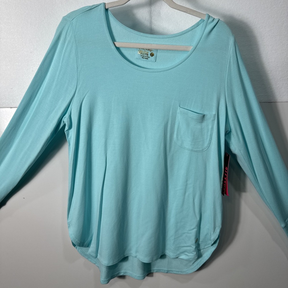 New With Tags Lilly Pulitzer Luxletic Turquoise Large Athletic Long Sleeve 88189